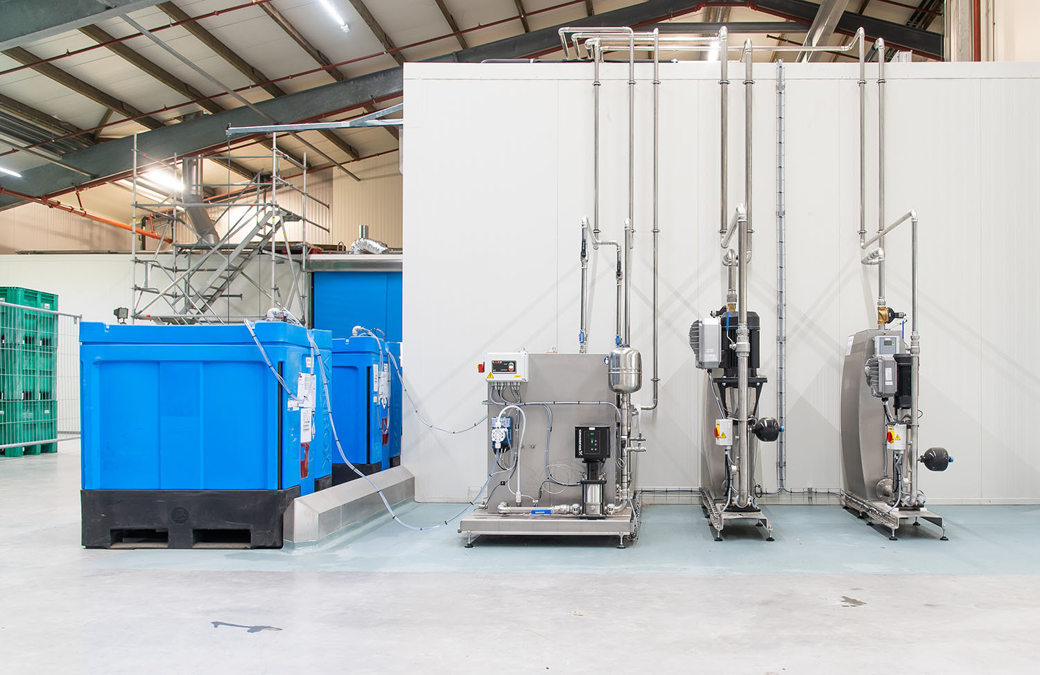 disinfection and foam installation central cleaning systems pressure increase chemical dosing unit CBU Boons FIS