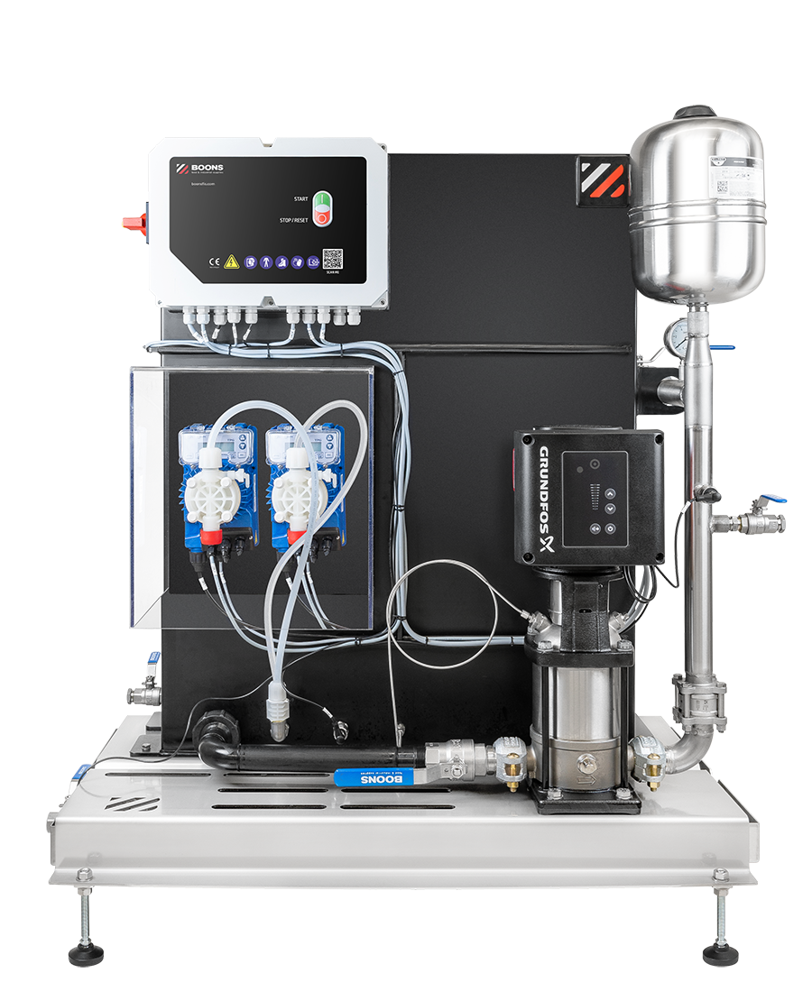 disinfection and foaming installations centralised cleaning systems chemical dosing unit CBU with HDPE chemistry tank by BoonsFIS
